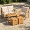 Patio 3-Piece Coffee Table and Stools Set Acacia Wood Outdoor